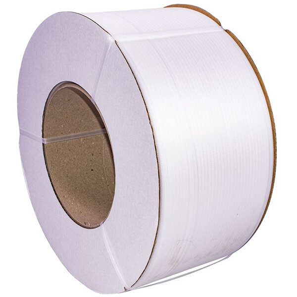PP Umreifungsband weiss 9 x 0,55 mm, Kern 200 mm, 4000 m Reisskraft 112 Kg