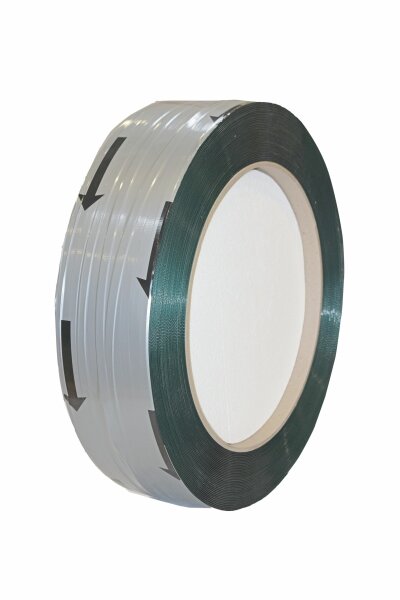 PET Umreifungsband grün 12,0 x 0,60 mm, Kern 406/150 mm, 2500 m Reisskraft 295 kg