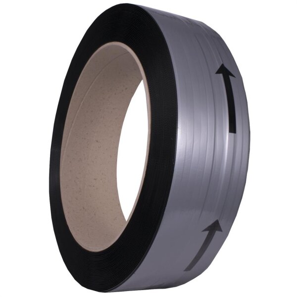 PP Umreifungsband schwarz 12,7 x 0,90 mm, Kern 406 mm, 1500 m Reisskraft 285 Kg