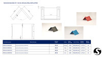 Kantenschutwinkel aus Kunststoff„medium“ (25-32 mm), gelb – ohne Dorn, mit Bandführung, definierte Kanten – 1500 Stk./Karton